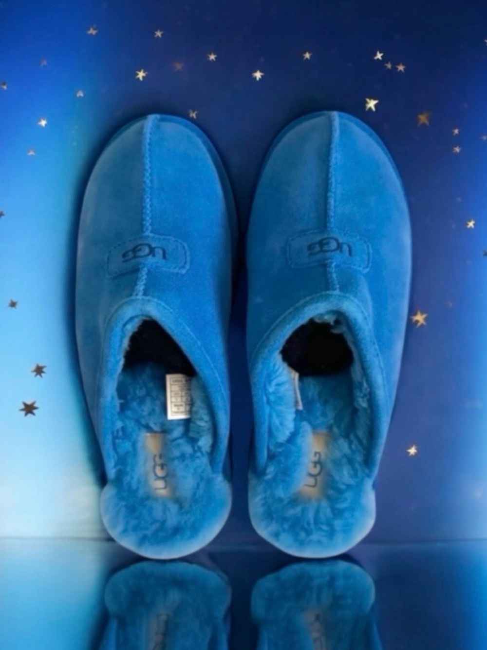🆕💕UGG Discoquette Suede & Wool Platform Slide On Slippers • VIBRANT BLUE • NWOB